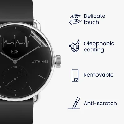 Produktbild von kwmobile 3x Transparente Displayschutzfolie kompatibel mit Withings Scanwatch 38mm - Schutzfolie für Fitness Tracker Displayschutz