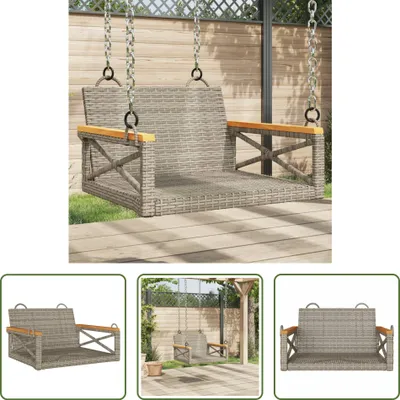 Obrázok produktu pre The Living Store Závesné kreslo Grey 63x62x40 cm Poly ratan