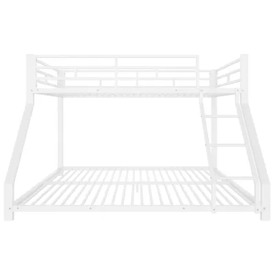 Produktbild von Flieks Etagenbett 90x200cm/140x200cm mit Rausfallschutz, Hochbett Stockbett mit Lattenrost, Einzelbett Kinderbett 2 Kinder, Metallbett Weiß