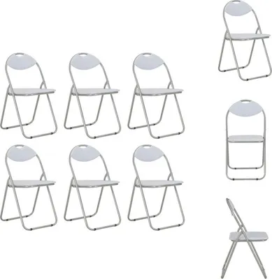 Immagine prodotto di vidaXL Sedie da pranzo pieghevoli 6 pz. Similcuoio bianca - Sedie da pranzo