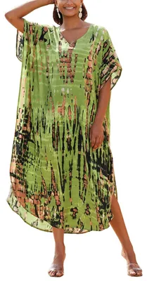 Produktbild von Solidchoice – Maxikleid mit V-Ausschnitt im Bohemian-Stil, ideal für Strand und Freizeit