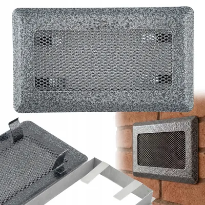 Produktbild von Kamingitter 10 x 20 cm, Metall, silber lackiert