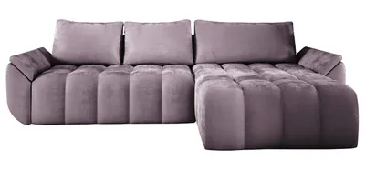 Produktbild von E-ZIMPAZ Ecksofa mit Schlaffunktion und Bettkasten CALVANI 185x282 cm, Eckcouch L-Form, Polsterecke, Sofa Samtstoff - Rosa MH62