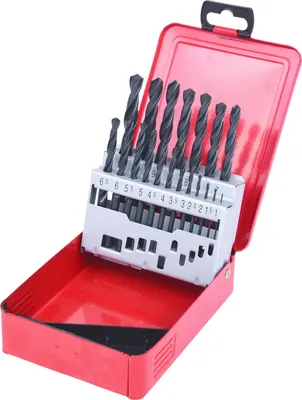 Produktbild von KS Tools 330.1610, Bohrer, Bohrerbit-Set, Drehung der rechten Hand, Metall, Kunststoff, Holz, 118°, Gewalzter Schnellarbeitsstahl (HSS-R)