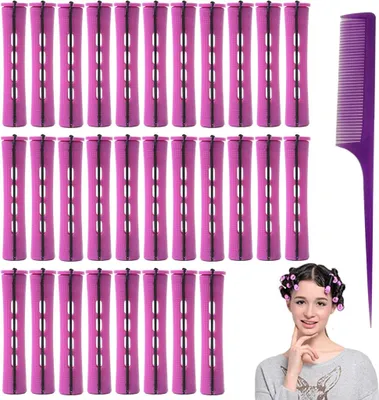 Produktbild von Haarroller-Set Durchmesser 19 mm - Dauerhafte Lockenwickler mit Kamm - Wunderschöne Locken ohne Haarschäden
