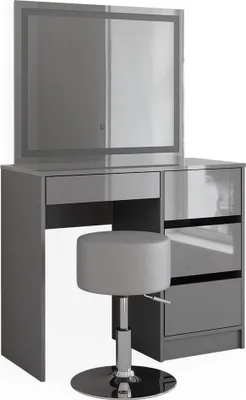 Produktbild von Schminktisch Vicco Sherry Grau 90 cm mit LED Spiegel und Hocker, Model 41288
