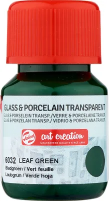Productafbeelding van Talens Art Creation, glazen en porseleinen fles, transparant, 30 ml, bladgroen, 6032