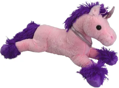 Produktbild von Einhorn Pferd in rosa / lila Plüschfigur ca. 50 cm weiche Oberfläche