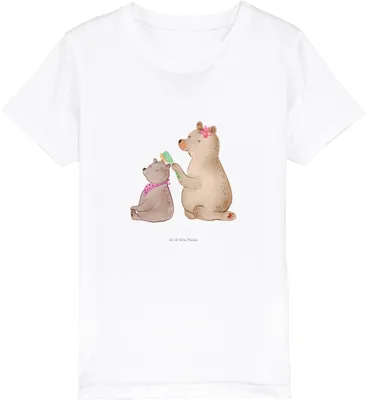 Produktbild von Mr. & Mrs. Panda Kleinkinder T-Shirt Bär Kind 12-14 Jahre (152/164) - Weiß - Geschenk, Kindershirt, Muttertag, Mutter, Kinder Bio, Teenager, Bären, Mädchen