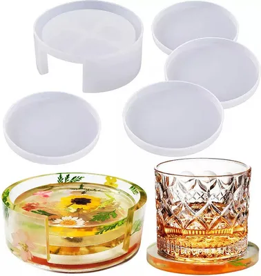 Produktbild von 5 teile/satz Epoxy Harz Formen Für DIY Untersetzer Halter Silikon Schmuck Machen Form