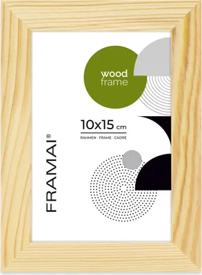 Produktbild von FRAMAI Bilderrahmen 10x15 cm, Natürlich, Natur Holz Rahmen, Rahmen Echtholz Bilderrahmen, Rahmen mit Bruchsicheren Plexiglas, Aufhänger und Aufsteller