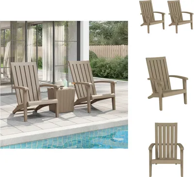 Produktbild von vidaXL Adirondack-Gartenstühle 2 Stk. Hellbraun Polypropylen -  Gartenstühle