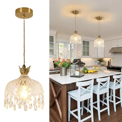 Produktbild von Comely Moderne Blumen-Hängelampe Kristall Pendelleuchte Gold, E27