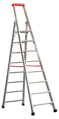 Produktbild von Euro-Profi Alu Stufenstehleiter Mod. S32577 - Stufenanzahl: 8, Länge: 2,65 m