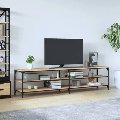 Produktbild von The Living Store TV-Schrank Sonoma-Eiche 200x30x50 cm Holzwerkstoff und Metall