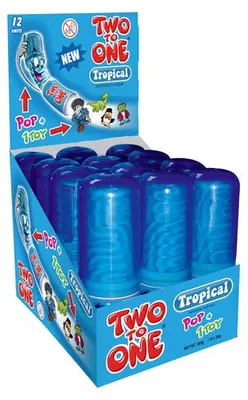 Image de Zeta, Two to One Sucettes tropicales avec 1 jouet (présentoir de 12)