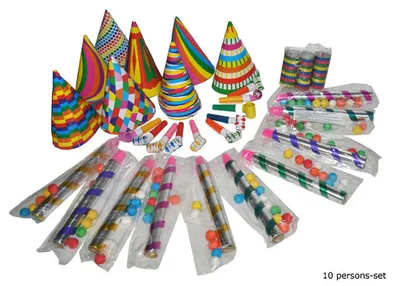Image de Set de fête « Boîte colorée » pour anniversaire d'enfants pour 10 personnes