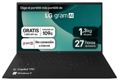 Produktbild von LG Gram 15Z80T-G.AU88B, AMD Ryzen AI 7, 2 GHz, 39,6 cm (15.6"), 1920 x 1080 Pixel, 32 GB, 1 TB