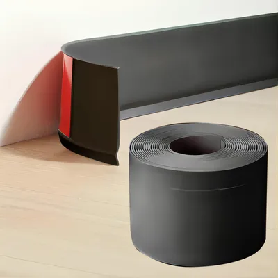 Image de Plinthes en PVC adhésives pour une finition parfaite des murs (noires, 4 mètres)