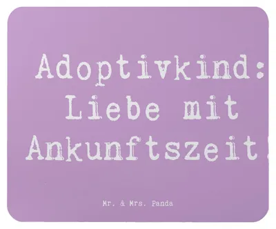 Produktbild von Mr. & Mrs. Panda Mousepad Spruch Adoptivkind Liebe - Lavendeltraum - Geschenk, Geschenke, Geburtstage, laptop, Familienmitglieder, Familienbande, mausteppich, Mauspad, pc