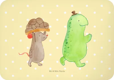 Produktbild von Mr. & Mrs. Panda magnet Schildkröte Maus - Gelb Pastell - Geschenk, wandmagnet, whiteboardmagnet, büromagnet, Kühlschrankmagnet, Notizhalter, Freunde, Hilfe