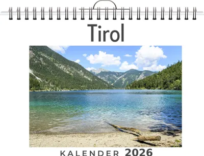 Produktbild von Wandkalender Serie Tirol mit 12 Motiven, gefertigt in Deutschland auf Bilderdruckpapier