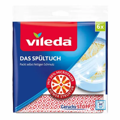 Obrázok produktu pre Vileda, Mikrovlákenná utierka na umývanie riadu, 6 ks
