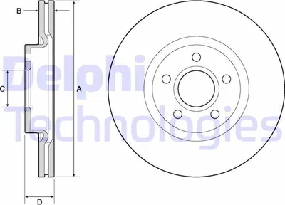 Produktbild von 2x DELPHI Bremsscheibe BG4676C für VOLVO V40 Schrägheck (525 526) 48 5mm 300mm