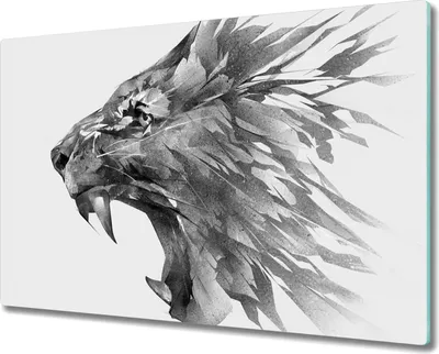 Produktbild von Coloray Hackbrett Küchenbrett Kochplattenabdeckung Schneidebrett Herdabdeckplatte 80x52 cm - Tierlöwe