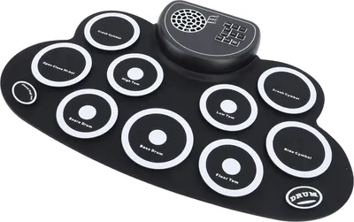 Produktbild von Elektronisches Roll-Up-Drum-Pad-Set, wiederaufladbar, eingebauter Lautsprecher, Silikon, elektrisches Üben mit Doppelpedal