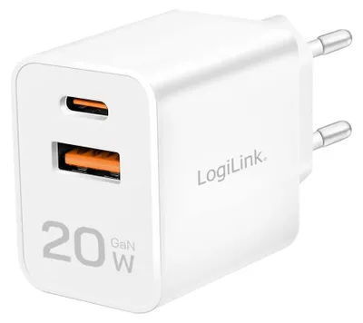 Obrázok produktu pre LogiLink PA0369 LogiLink USB adaptér do zásuvky, 1x USB-A, 1x USB-C, 20 W