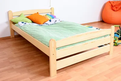 Produktbild von Kinderbett 120 x 200 cm | Massivholz: Kiefer | Natur Lackiert