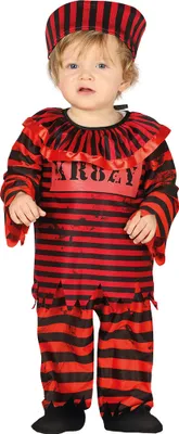 Produktbild von Verrückter Gefangener Babykostüm für Halloween schwarz-rot