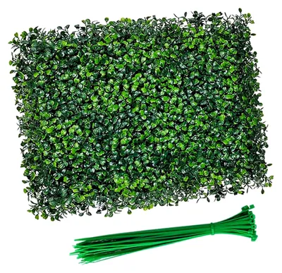 Produktbild von Künstliche Graswand 2er-Set 40x60 cm – UV-beständige Buchsbaum-Paneele für Gartenzaun, Balkon und Innendekoration