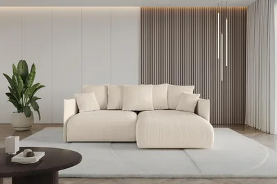Produktbild von ALTDECOR Ecksofa mit Schlaffunktion und Bettkasten ONESK-L  216x177x72 cm  Beige - Corner Sofa Eckcouch Couch L-Form  angeordnet Schlafcouch Ausziehbar Wohnlandschaft
