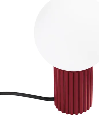Produktbild von Tischlampe Aluminium Glas Ø 12 cm 19 cm IP20 Burgund Weiß G9 rund Kugel Schirm Modern Tischleuchte