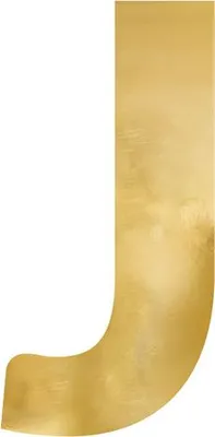 Produktbild von Spiegelbuchstabe „J“, gold, 30x61 cm