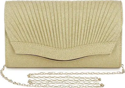 Imagen del producto de Unyqoos® Clutch de satén, bolso de mano de 23 x 3 x 14 cm, pequeño bolso tipo sobre con cadena y cierre magnético, ideal para bodas, cócteles y bailes
