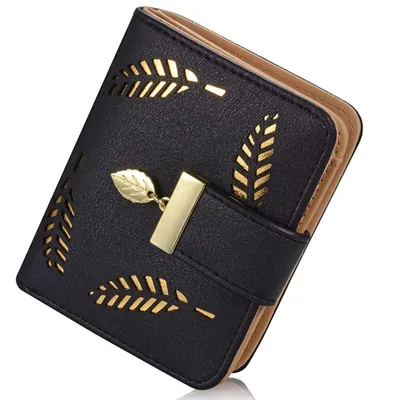 Produktbild von Portemonnaie Damen, Klein Leder Geldbörse Bifold Brieftasche Handtasche mit Bargeld/ID/Kreditkarte Halter, Frauen Vegane Geldbeutel Kleine Geldbörsen mit Reißverschluss für Damen Mädchen(Black)