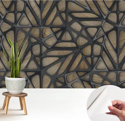 Produktbild von Fototapete selbstklebend - 208x146 cm - Tapete - Wandtapete - Wandbilder - Klebefolie - Dekofolie - Tapete Folie - Wand - Dekoration - Wohnzimmer - Holznetz