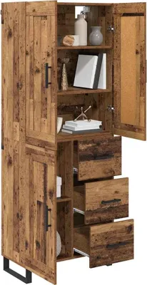 Obrázek produktu pro vidaXL Highboard old wood 69,5 x 34 x 180 cm materiál na bázi dřeva