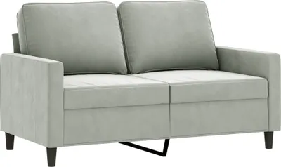 Image de vidaXL Canapé 2 places gris clair 120 cm velours