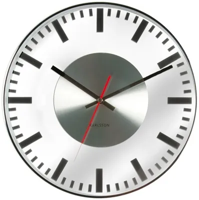 Produktbild von Karlsson Station Wanduhr im Bahnhofsuhr Stil, 29,5 cm Durchmesser, 4,5 cm Tiefe