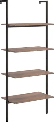 Obrázok produktu pre vidaXL Rebríkový regál so 4 policami tmavohnedý a čierny 64x35x152,5 cm