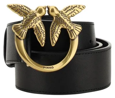 Image de PINKO ceinture en cuir de veau noir