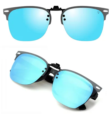 Produktbild von CREYESTAL Polarisiert Sonnenbrillen Aufsatz Brille, Sonnenbrille Clip, Anhebbar