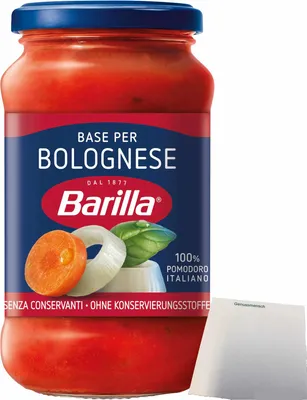 Produktbild von Barilla Pastasauce Base per Bolognese (400g Glas) + usy Block