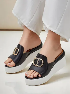 Zdjęcie produktu dla Royalfashion Damskie klapki na koturnie Daffin, rozmiar 39