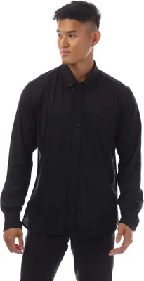 Image de Tom Ford - Chemise pour homme,col boutonné soie-coton mélangé GT7619 (3XL) (Noir)