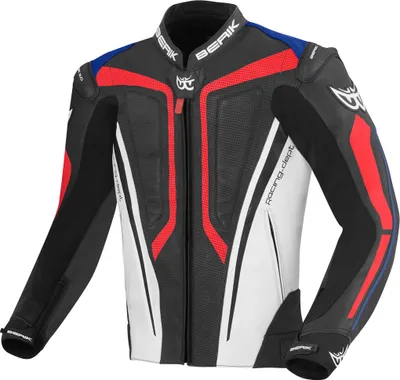 Produktbild von Berik Street Pro Motorrad Lederjacke, schwarz/weiß/blau/rot, 54